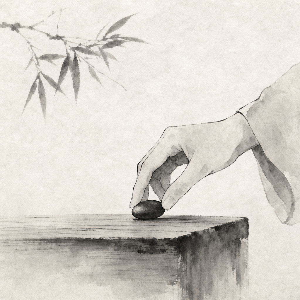 黑棋一手形成横向与斜向两个三的双三示意