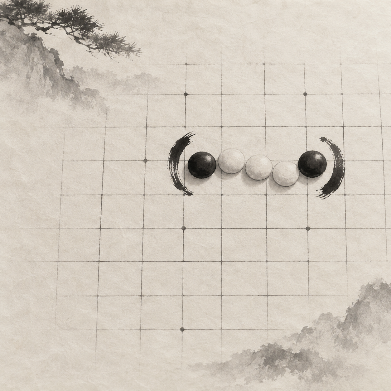 夹住两端，取走中间——二抜连珠与 Pente 用成对移除改变局面。